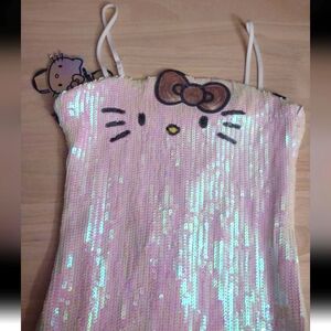 Hello Kitty 50th Anniversary Iridescent Sequin Dress Y2k Bling Kawaii New Years